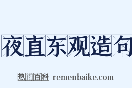 夜直东观造句是什么意思的图片